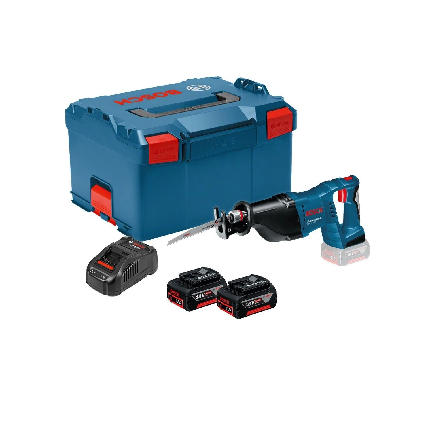 Bosch GSA 18V-LI Reciprocating Saw +2x 5Ah Batt. Charger,Case 1 Bosch GSA 18V-LI Reciprocating Saw +2x 5Ah Batt. Charger,Case