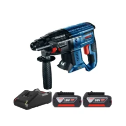 Bosch GBH 18V-21 18 Volt Cordless Brushless SDS Plus Rotary Hammer Drill With Two 4.0Ah Batteries & Charger
