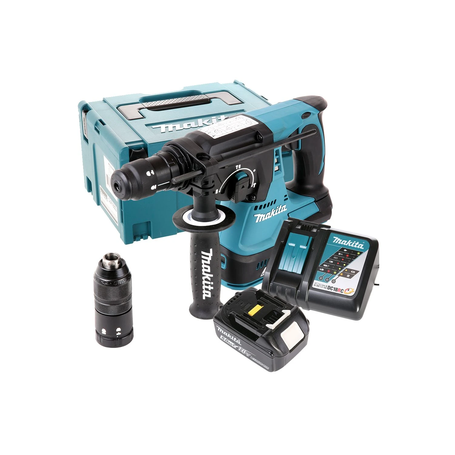 Makita DHR243Z Hammer Drill + 1 X BL1850, DC18RC & Case 10 Makita DHR243Z Hammer Drill + 1 X BL1850, DC18RC & Case - Image 10