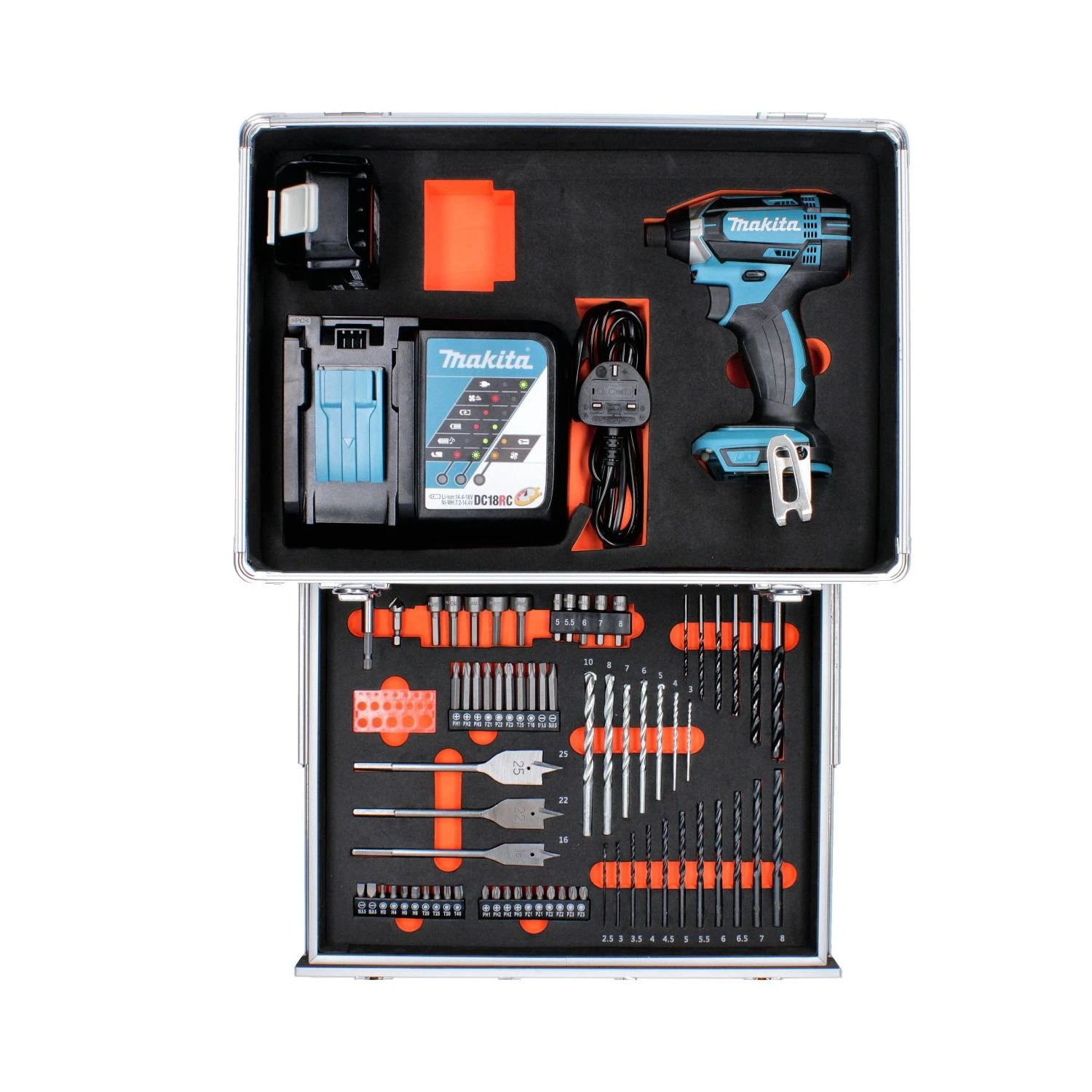 Makita DTD152 18V LXT Li-Ion Cordless Impact Driver With 1 X 6.0Ah Battery, Charger & 70 Piece Accessory Set In Case 2 Makita DTD152 18V LXT Li-Ion Cordless Impact Driver With 1 X 6.0Ah Battery, Charger & 70 Piece Accessory Set In Case - Image 2