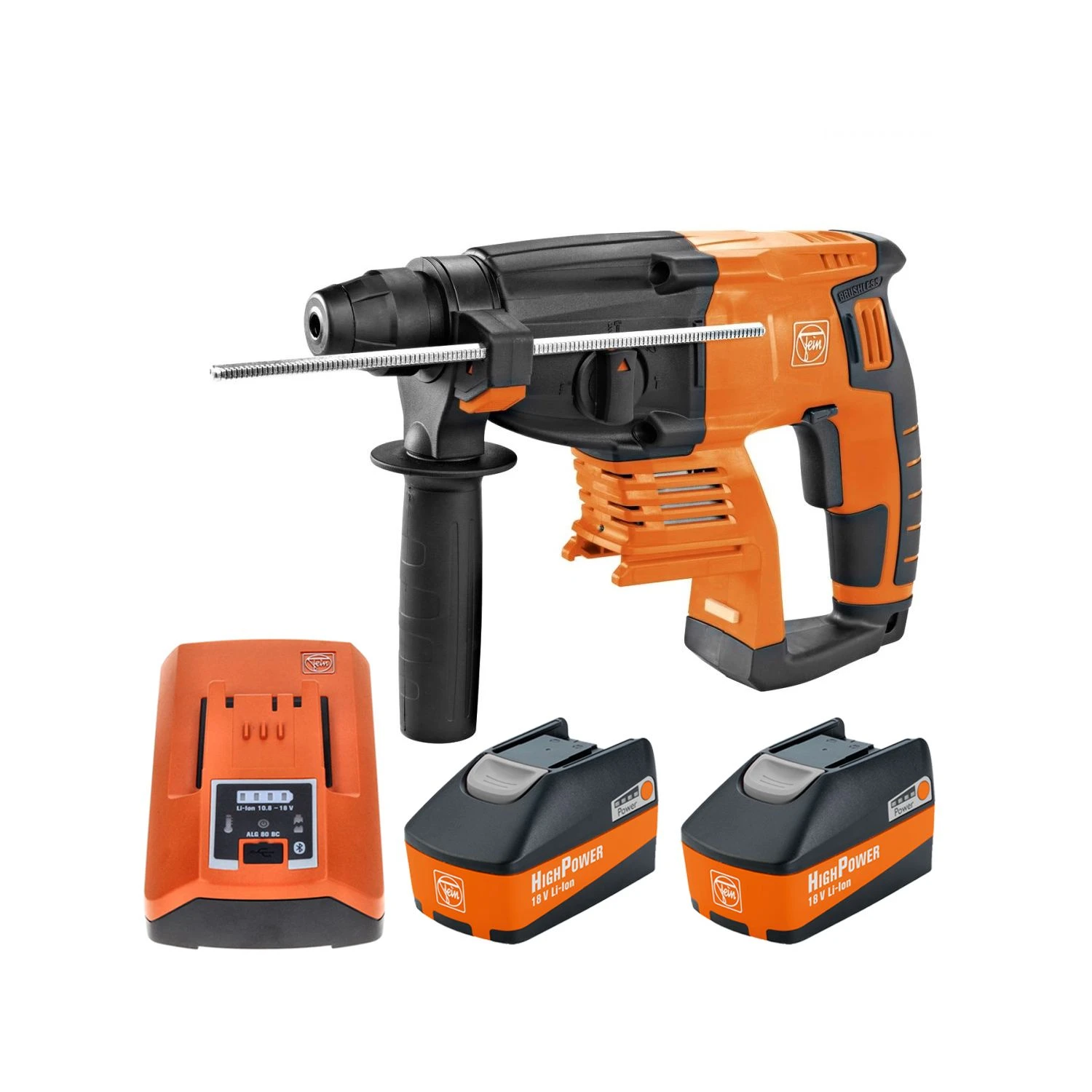 Fein ABH18 SELECT 18V Cordless Brushless Rotary Hammer Drill With 2 X 5.2Ah Batteries & Charger 1 Fein ABH18 SELECT 18V Cordless Brushless Rotary Hammer Drill With 2 X 5.2Ah Batteries & Charger