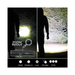 TOUGH MASTER® LED Torch USB Rechargeable With Battery - 1200 Lumens (TM-LTF1200) -Makitali Shop 81484b5d9a45e17c22cebce0f5d39bb3