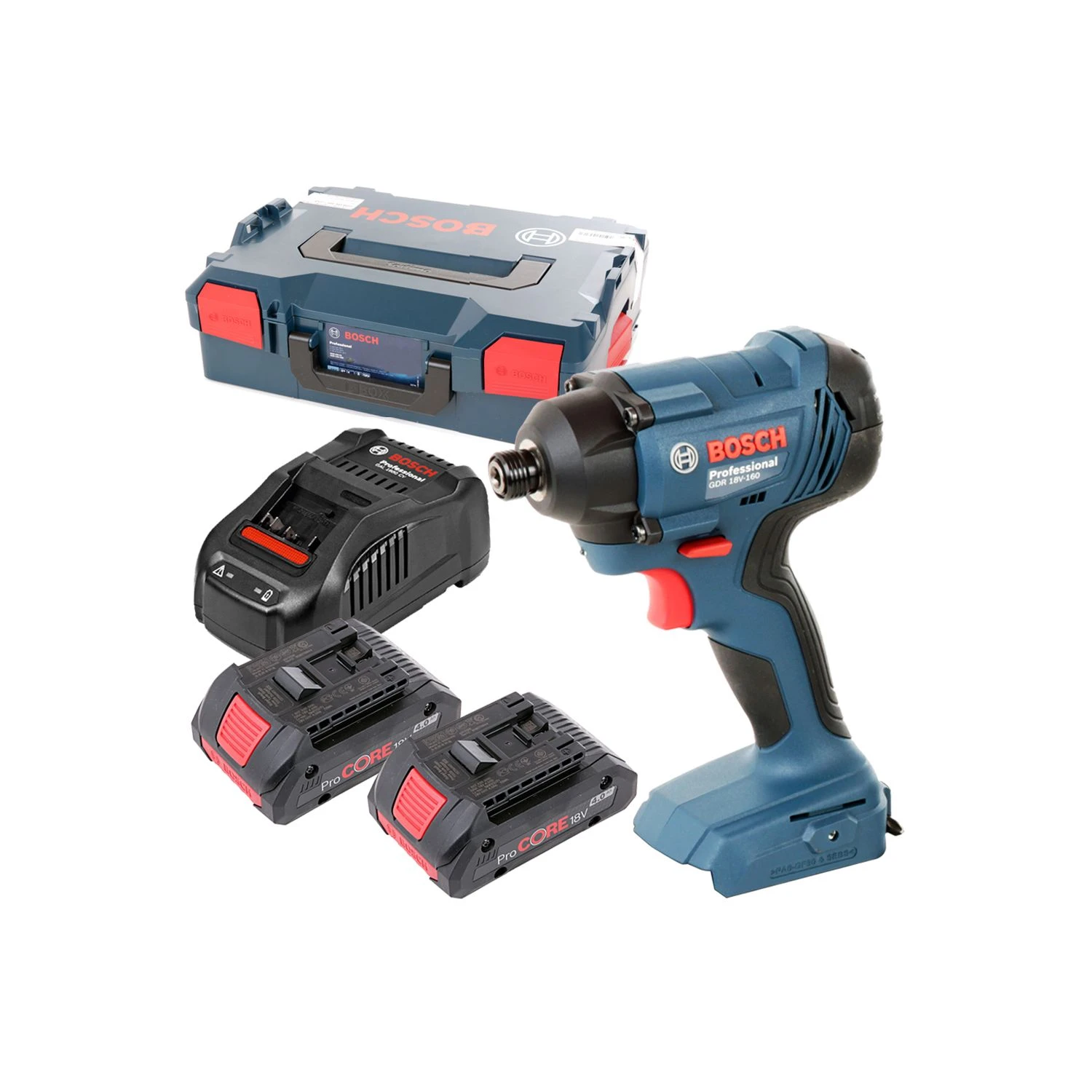 Bosch GDR18V-160 Impact Driver 2 X 4ah Batteries,Charger,Case 1 Bosch GDR18V-160 Impact Driver 2 X 4ah Batteries,Charger,Case