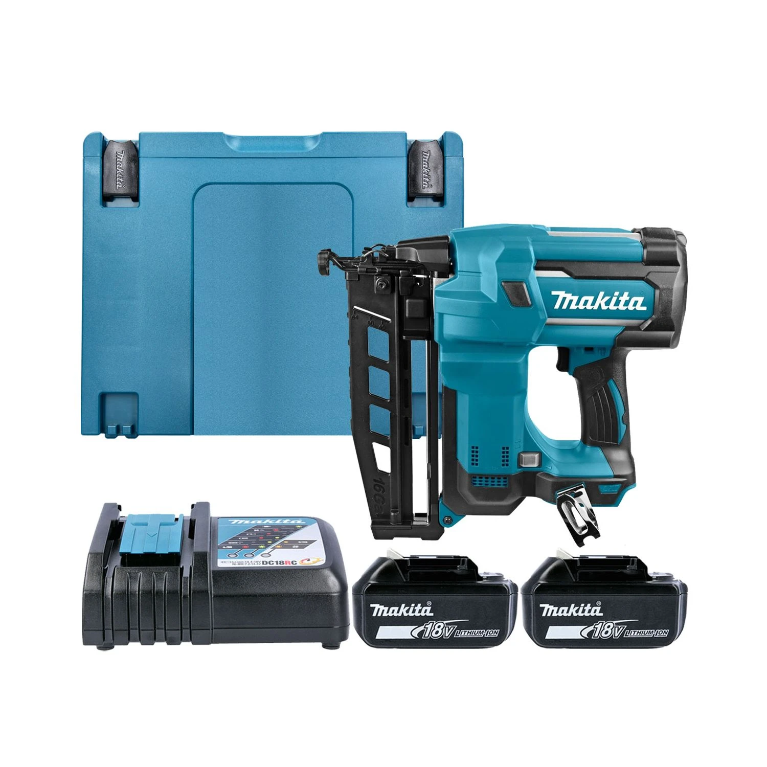 Makita DBN600 18V LXT Cordless 16G Finishing Nailer With 2 X 6.0Ah Batteries, Charger & Case 1 Makita DBN600 18V LXT Cordless 16G Finishing Nailer With 2 X 6.0Ah Batteries, Charger & Case