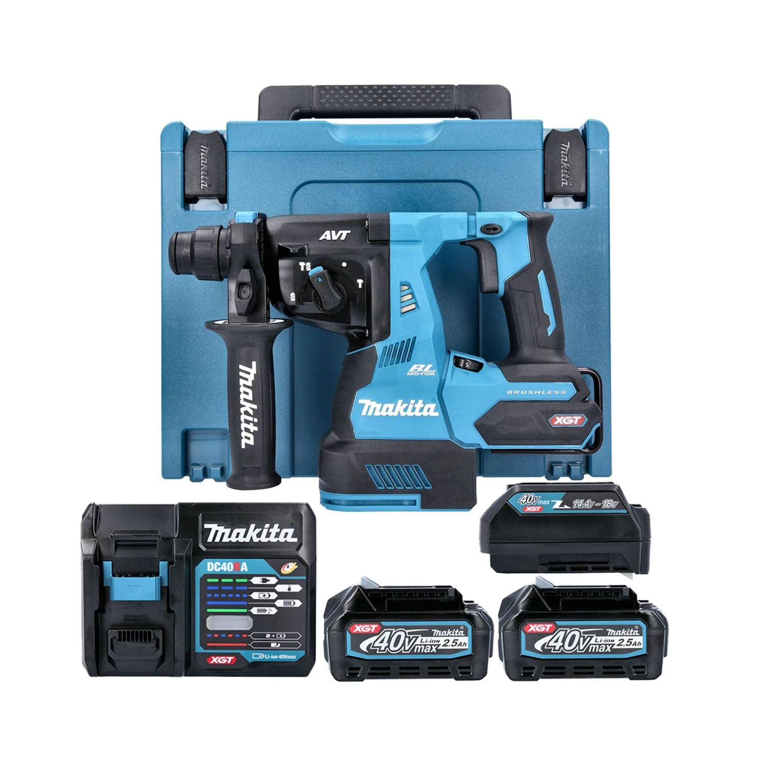 Makita HR003G 40V SDS+ Drill + 2 X BL4025, DC40RA,ADP10, Case 8 Makita HR003G 40V SDS+ Drill + 2 X BL4025, DC40RA,ADP10, Case - Image 8