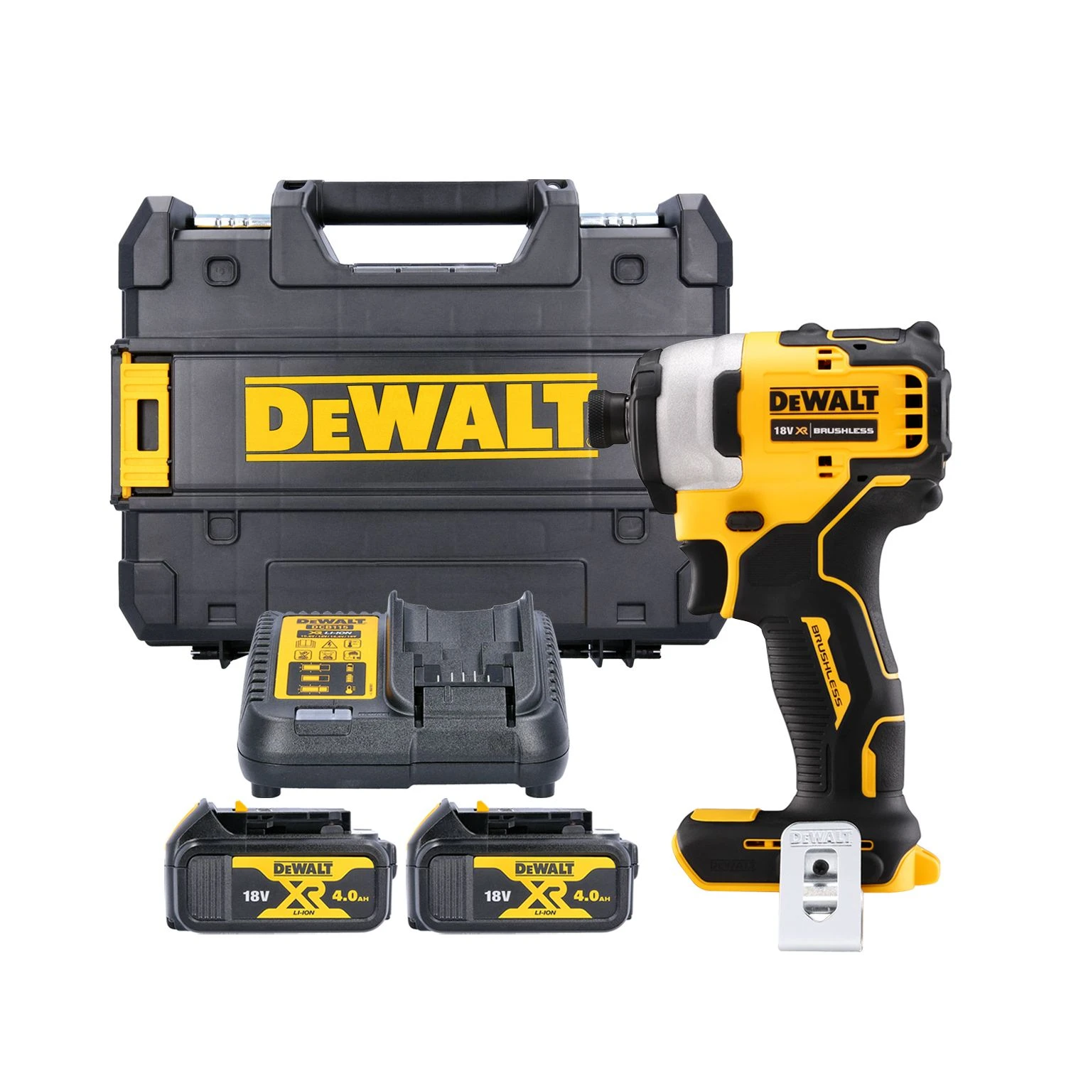 DeWalt DCF809 18V XR Brushless Compact Impact Driver With 2 X 4.0Ah Batteries, Charger & Case 1 DeWalt DCF809 18V XR Brushless Compact Impact Driver With 2 X 4.0Ah Batteries, Charger & Case