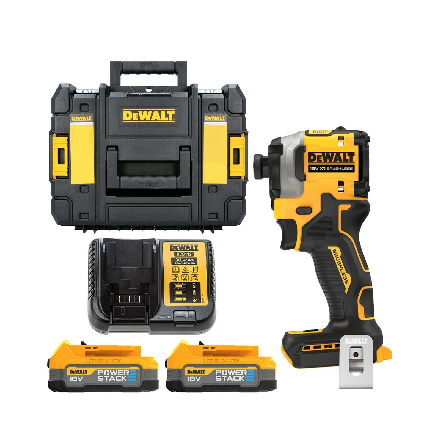 DeWalt DCF850 18V Brushless Powerstack Impact Driver With 2 X 1.7Ah Batteries, Charger & Case 1 DeWalt DCF850 18V Brushless Powerstack Impact Driver With 2 X 1.7Ah Batteries, Charger & Case