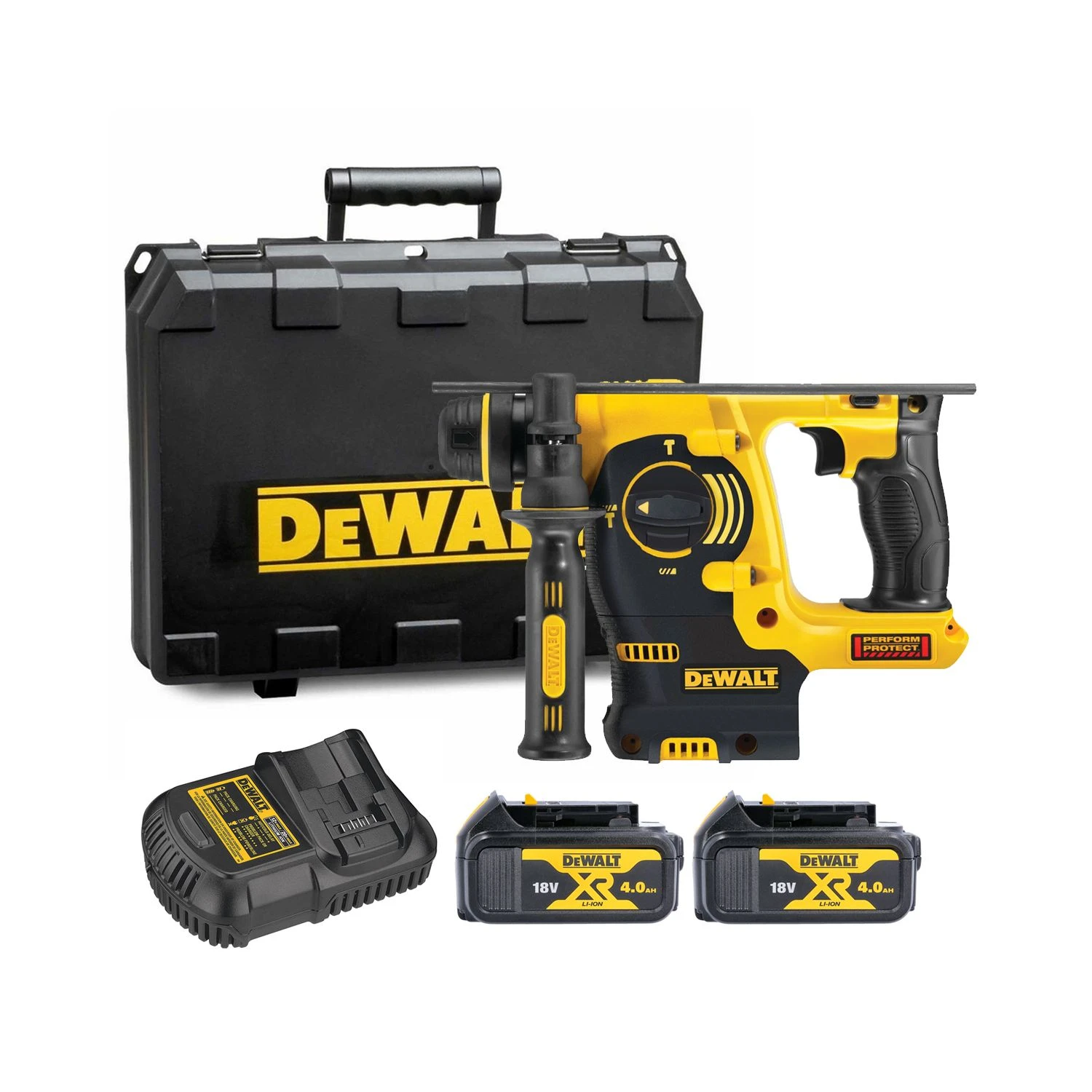 DeWalt DCH253M2 18V Cordless SDS Plus Rotary Hammer Drill With 2 X 4.0Ah Batteries, Charger & Carry Case 1 DeWalt DCH253M2 18V Cordless SDS Plus Rotary Hammer Drill With 2 X 4.0Ah Batteries, Charger & Carry Case