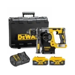 DeWalt DCH274P2 18V XR Cordless Brushless SDS Plus Hammer Drill With 2 X 5.0Ah Batteries, Charger & Carry Case