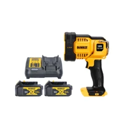 DeWalt DCL043 18V XR 1000 Lumen LED Spotlight Torch With 2 X 4.0Ah Batteries & Charger