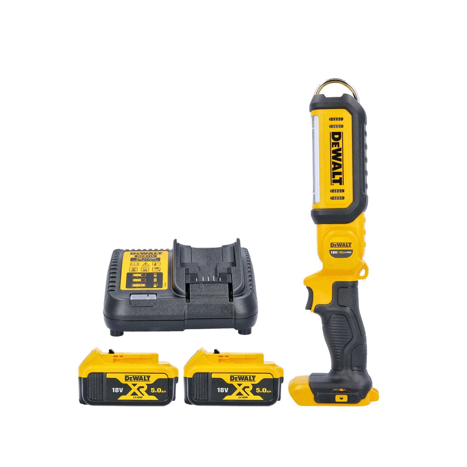 DeWalt DCL050 18V Li-ion XR Cordless Handheld LED Light With 2 X 5.0Ah Batteries & Charger 1 DeWalt DCL050 18V Li-ion XR Cordless Handheld LED Light With 2 X 5.0Ah Batteries & Charger