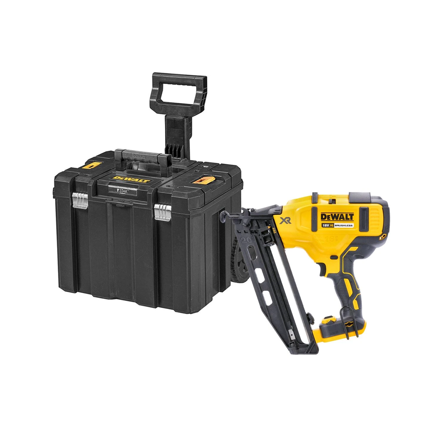 DeWalt DCN660 18V XR Brushless 60mm Second Fix Finishing Nailer With DWST1-75799 TSTAK Rolling Box 1 DeWalt DCN660 18V XR Brushless 60mm Second Fix Finishing Nailer With DWST1-75799 TSTAK Rolling Box