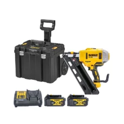 DeWalt DCN692 18V XR Li-lon Brushless 90mm First Fix Framing Nailer With 2 X 4.0Ah Batteries, Charger & TSTAK Rolling Box