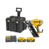 DeWalt DCN692 18V XR Li-lon Brushless 90mm First Fix Framing Nailer With 2 X 5.0Ah Batteries, Charger & TSTAK Rolling Box