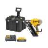 DeWalt DCN692 18V XR Li-lon Brushless 90mm First Fix Framing Nailer With 1 X 5.0Ah Powerstack Battery, Charger & TSTAK Rolling Box