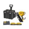 DeWalt DCN692 18V XR Li-lon Brushless 90mm First Fix Framing Nailer With 2 X 5.0Ah Powerstack Batteries, Charger & TSTAK Rolling Box