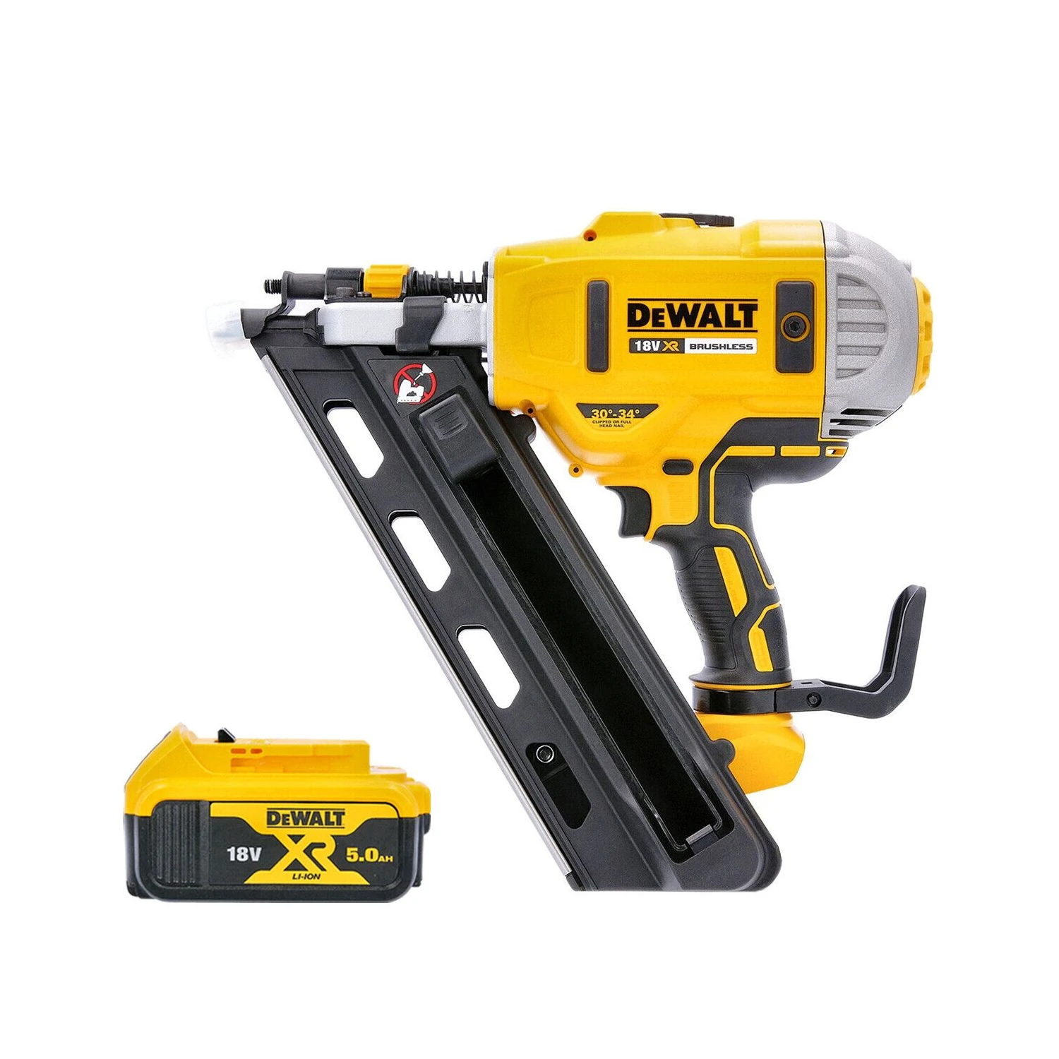 DeWalt DCN692 18V XR Li-lon Cordless Brushless 90mm First Fix Framing Nailer With 1 X 5.0Ah Battery 1 DeWalt DCN692 18V XR Li-lon Cordless Brushless 90mm First Fix Framing Nailer With 1 X 5.0Ah Battery