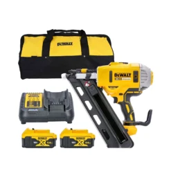 DeWalt DCN692 18V XR Li-lon Brushless 90mm First Fix Framing Nailer With 2 X 5.0Ah Batteries, Charger & Tool Bag