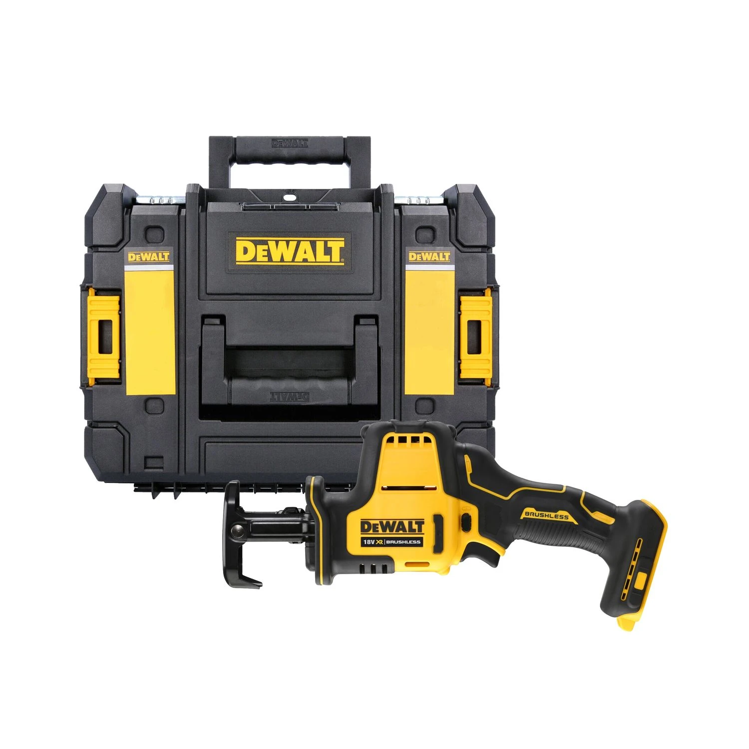 DeWalt DCS369 18V XR Cordless Brushless Sub Compact Reciprocating Saw With DWST1-70703 TSTAK II Case 1 DeWalt DCS369 18V XR Cordless Brushless Sub Compact Reciprocating Saw With DWST1-70703 TSTAK II Case