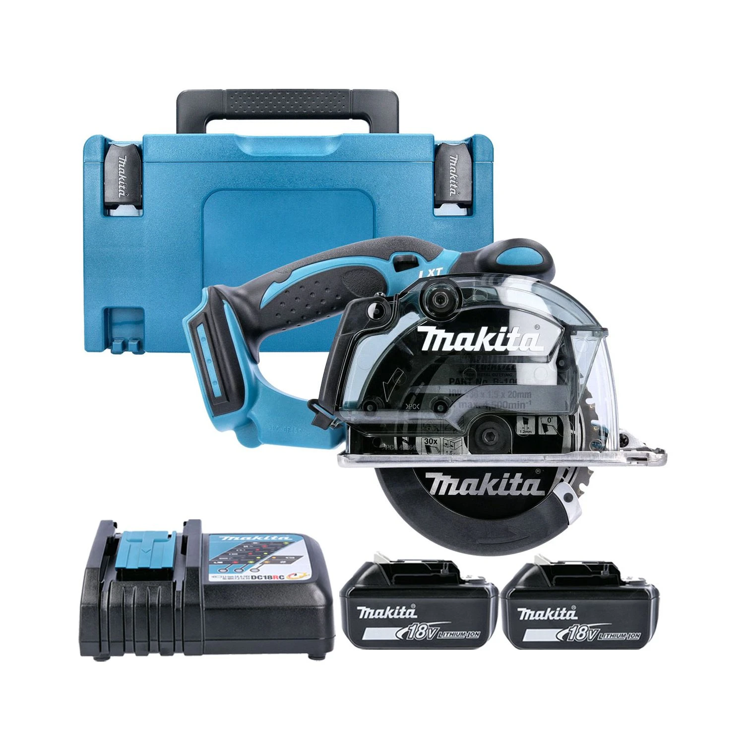 Makita DCS552 18V Circular Saw + 2 X BL1860, Charger & Case 1 Makita DCS552 18V Circular Saw + 2 X BL1860, Charger & Case