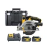 DeWalt DCS565 18V XR Cordless Brushless 165mm Circular Saw With 2 X 4.0Ah Batteries, Charger & TSTAK VI Case