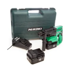 Hikoki DH24DVC 24V Cordless 3-Mode SDS Plus Rotary Hammer Drill With 2 X 2.0Ah NiMH Batteries, Charger & Carry Case