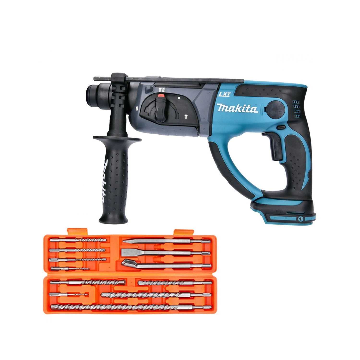 Makita DHR202 18V LXT SDS Plus Rotary Hammer With 12 Piece SDS Bit Set 1 Makita DHR202 18V LXT SDS Plus Rotary Hammer With 12 Piece SDS Bit Set