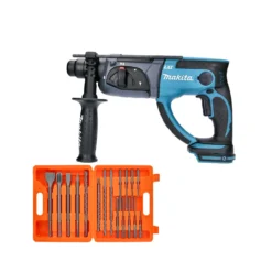 Makita DHR202 18V LXT SDS Plus Rotary Hammer With 17 Piece SDS Bit Set