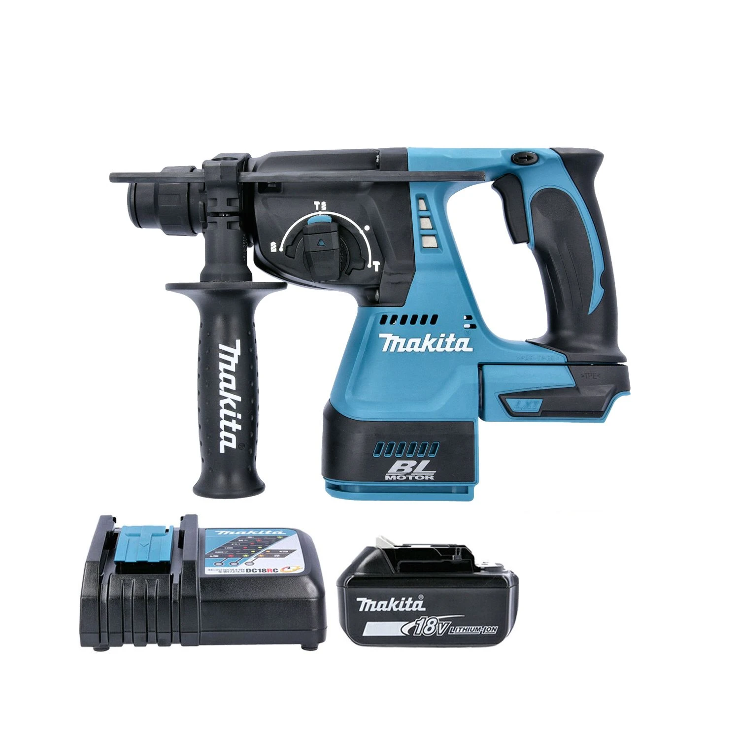 Makita DHR242 18V LXT Brushless SDS Plus Rotary Hammer Drill With 1 X 4.0Ah Battery & Charger 1 Makita DHR242 18V LXT Brushless SDS Plus Rotary Hammer Drill With 1 X 4.0Ah Battery & Charger