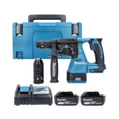 Makita DHR243Z Hammer Drill + 2 X BL1830, DC18RC & Case