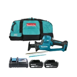 Makita DJR189 18V LXT Cordless Brushless Reciprocating Saw With 2 X 4.0Ah Batteries, Charger & LXT600 Tool Bag