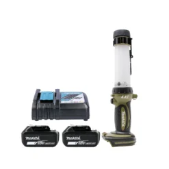 Makita DML806 14.4V / 18V LXT Cordless Olive Green LED Flashlight With 2 X 5.0Ah Batteries & Charger