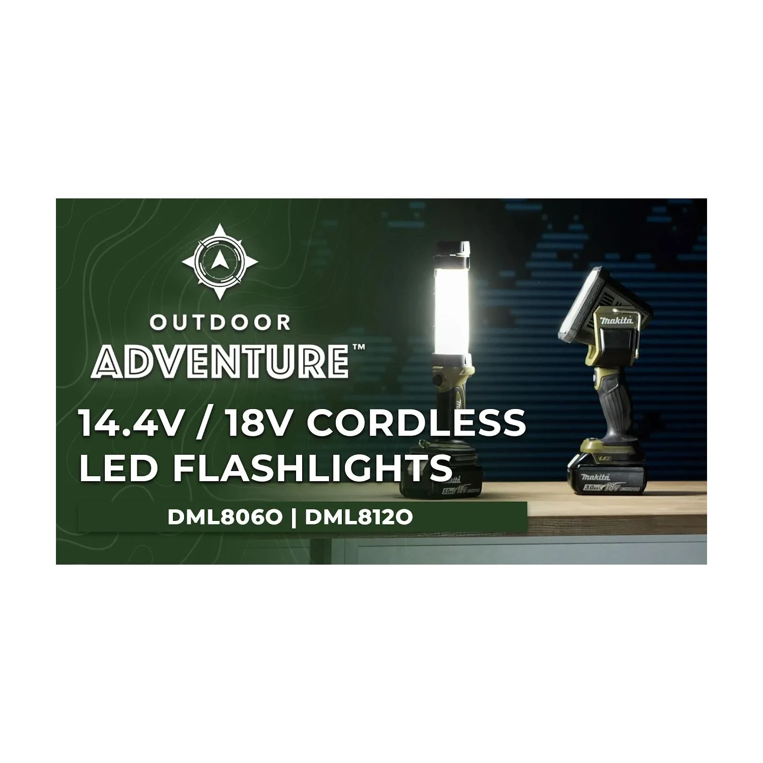 Makita DML812O 14.4V / 18V Li-ion Cordless Olive Green LED Flashlight/Spotlight Bare Unit 6 Makita DML812O 14.4V / 18V Li-ion Cordless Olive Green LED Flashlight/Spotlight Bare Unit - Image 6