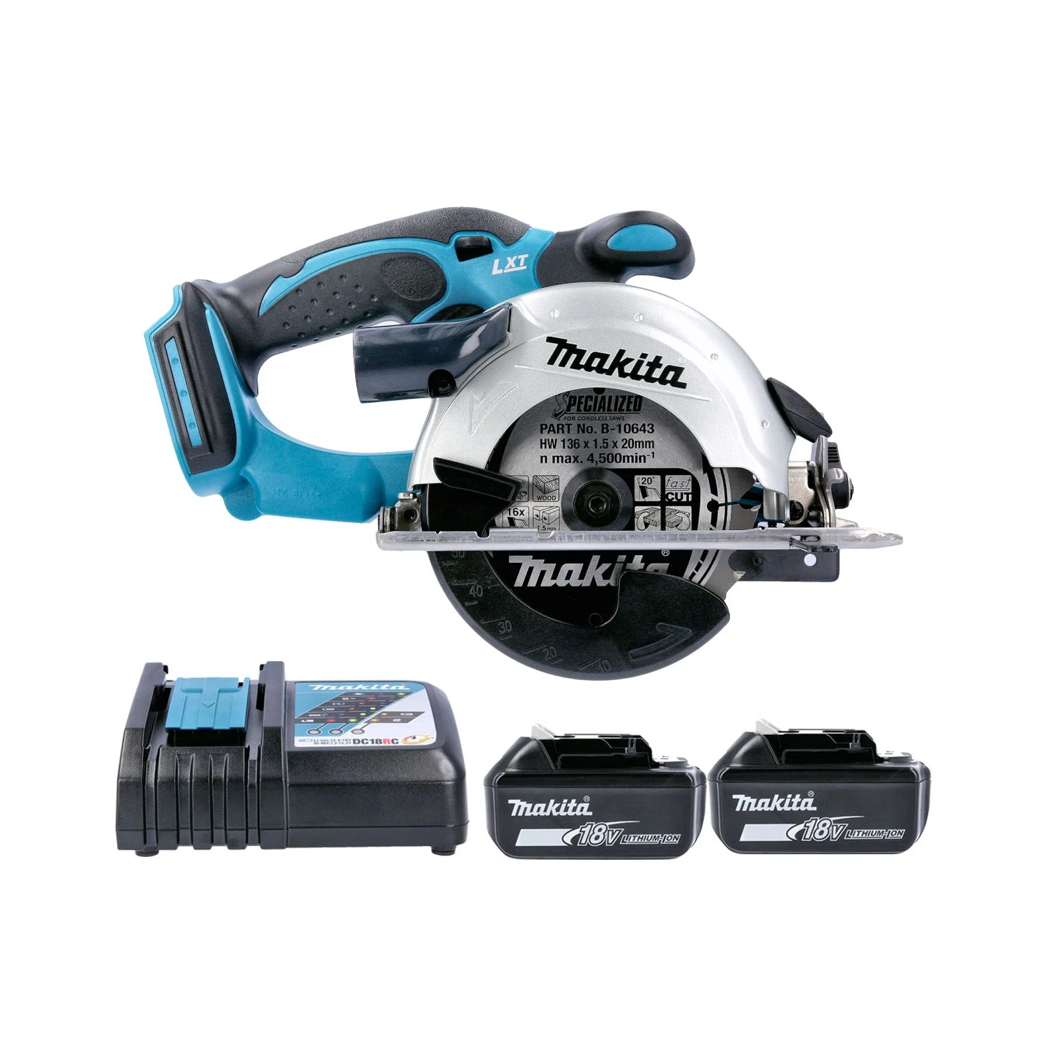 Makita DSS501 18V LXT Li-Ion 136mm Circular Saw With 2 X 5.0Ah Batteries & Charger 1 Makita DSS501 18V LXT Li-Ion 136mm Circular Saw With 2 X 5.0Ah Batteries & Charger