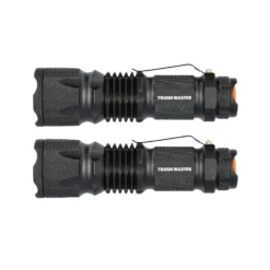 TOUGH MASTER® Rechargeable USB Torches 1200mAh Handheld Flashlights, Pocket-Size Zoomable Torches, Water-Resistant With Ultra Bright LED & Adjustable Focus (2 Pack) - 800 Lumens (TM-LTF402S)
