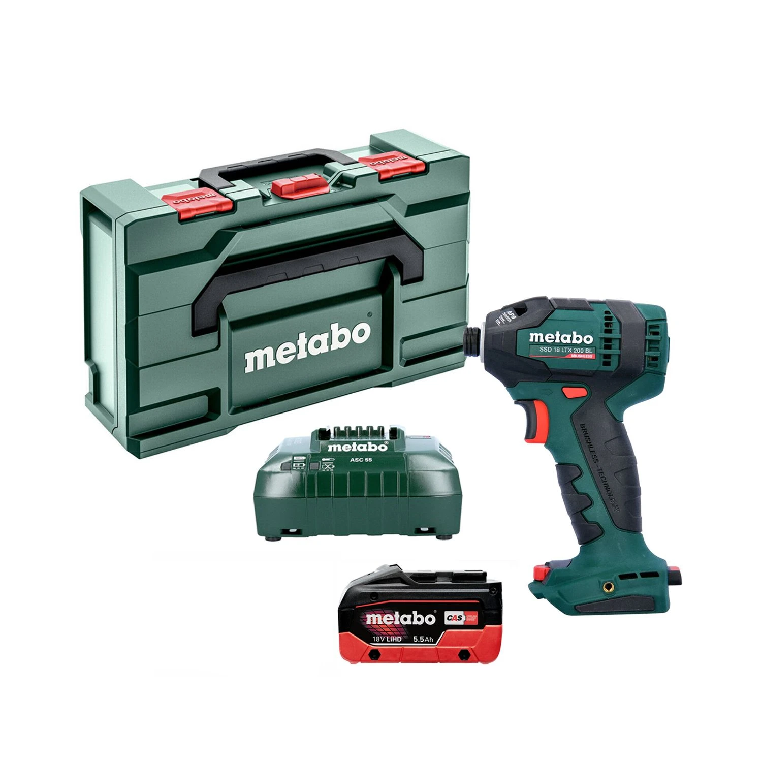 Metabo SSD 18 LTX 200 18V Cordless Brushless Impact Driver With 1 X 5.5Ah Battery, Charger & Case 1 Metabo SSD 18 LTX 200 18V Cordless Brushless Impact Driver With 1 X 5.5Ah Battery, Charger & Case