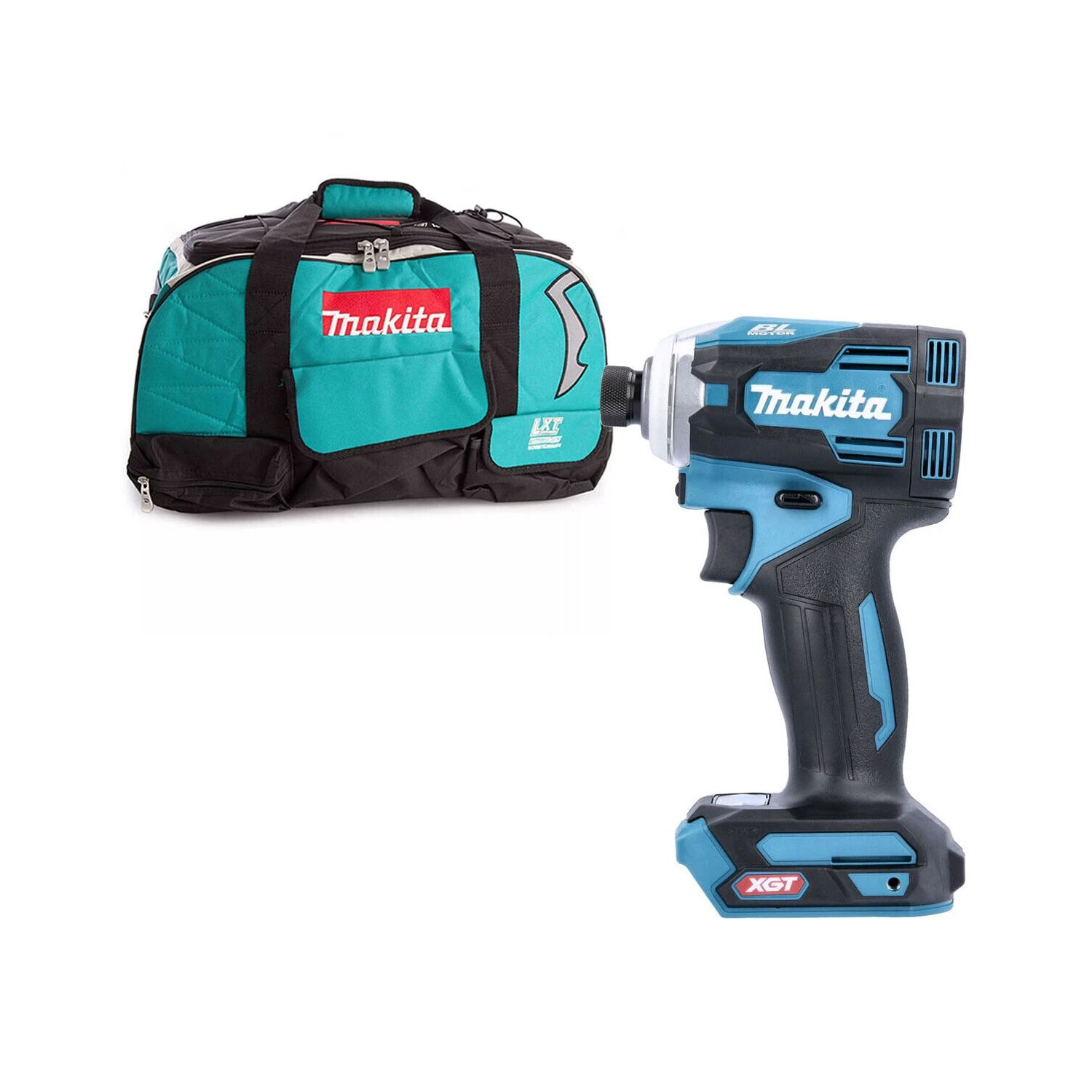 Makita TD001G 40Vmax XGT Cordless Brushless 1/4" Impact Driver With 831278-2 LXT400 Tool Bag 1 Makita TD001G 40Vmax XGT Cordless Brushless 1/4" Impact Driver With 831278-2 LXT400 Tool Bag