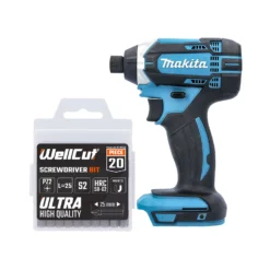 Makita DTD152 18V LXT Li-Ion Cordless Impact Driver With 20 Piece PZ2 25mm Screwdriver Bits