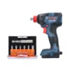 Bosch GDX 18 V-200 C Brushless Impact Driver With 7 Pcs 25mm Long Screwdriver Bits
